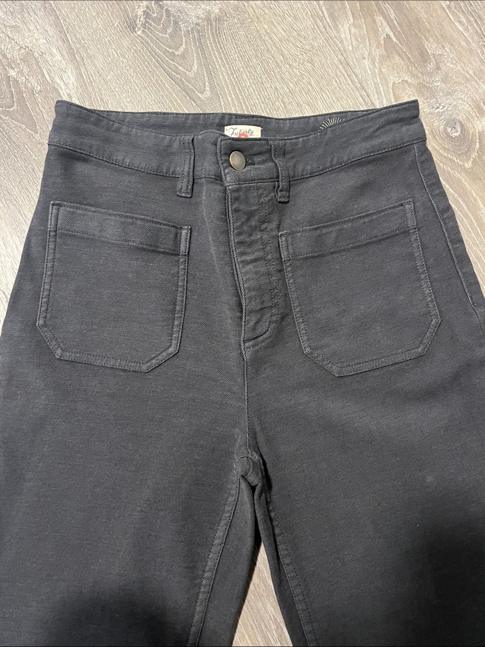 WEEKEND SALE! Faherty Terry Patch Pocket Pants-27-Gray - Picture 2 of 6